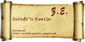 Zoltán Evelin névjegykártya